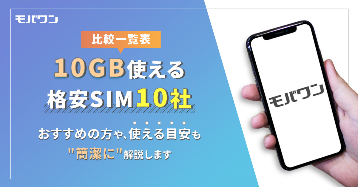 格安 SIM 10GB